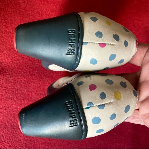 CAMPER TWS Sz 40 Beginners Heels Leather Mary Jane Style Rounded Toe Pumps Shoes - Picture 13 of 13